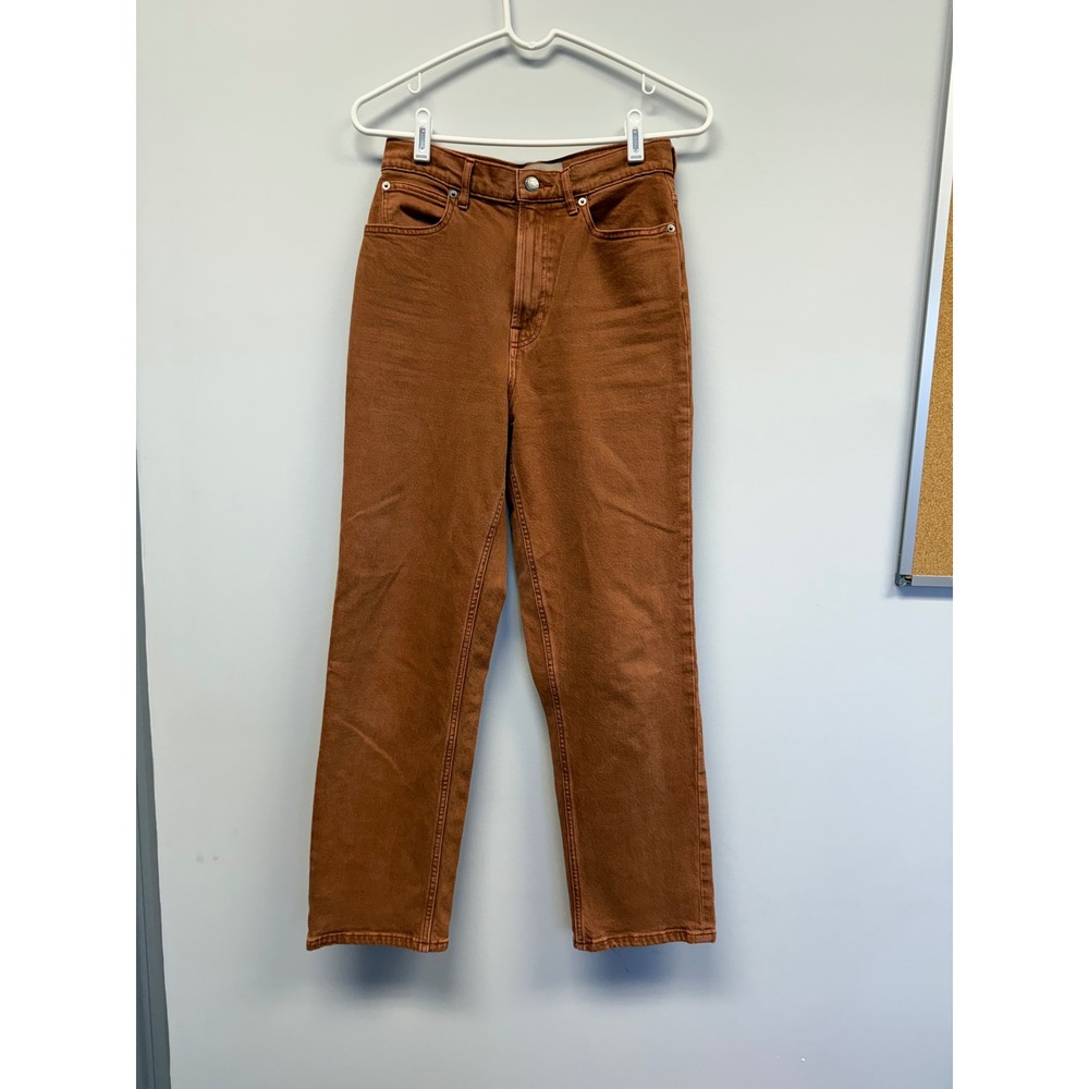 Everlane The Way-High Jean Burnt Orange Organic Cotton Straight Leg 26 Tall
